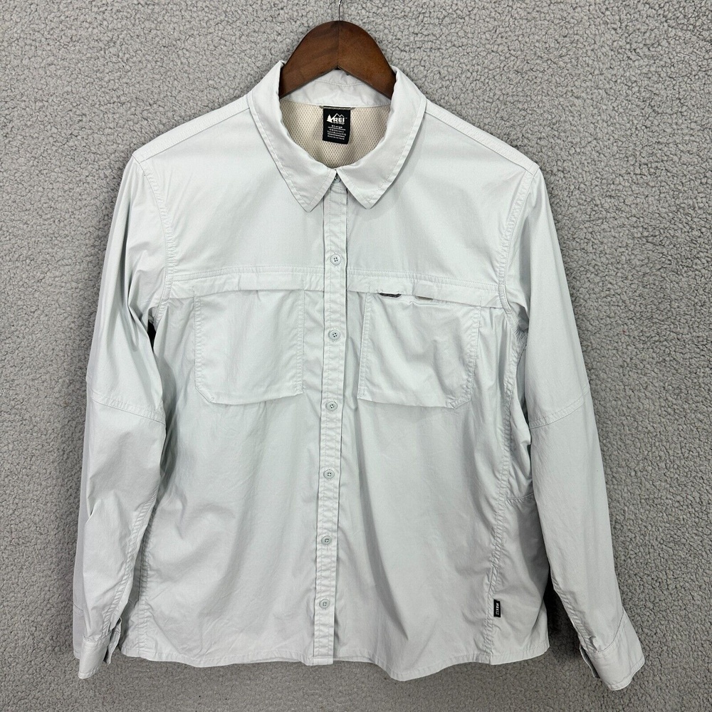 REI Co-op Womens XL Safari Hiking Shirt‎ Vented Quick Dry Nylon Travel Outdoor
